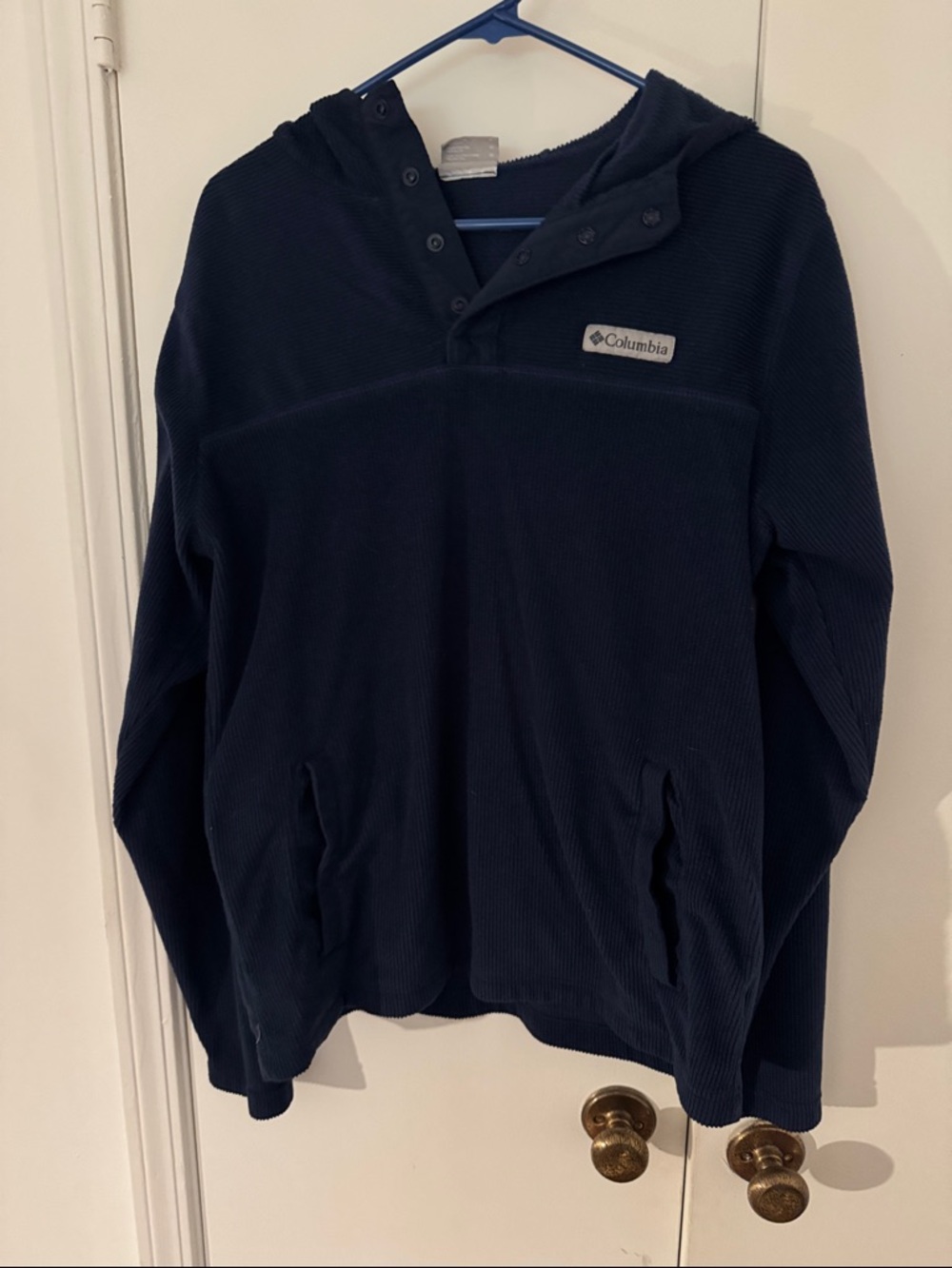 Columbia Men's Dark Blue Hooded Snap Pullover
